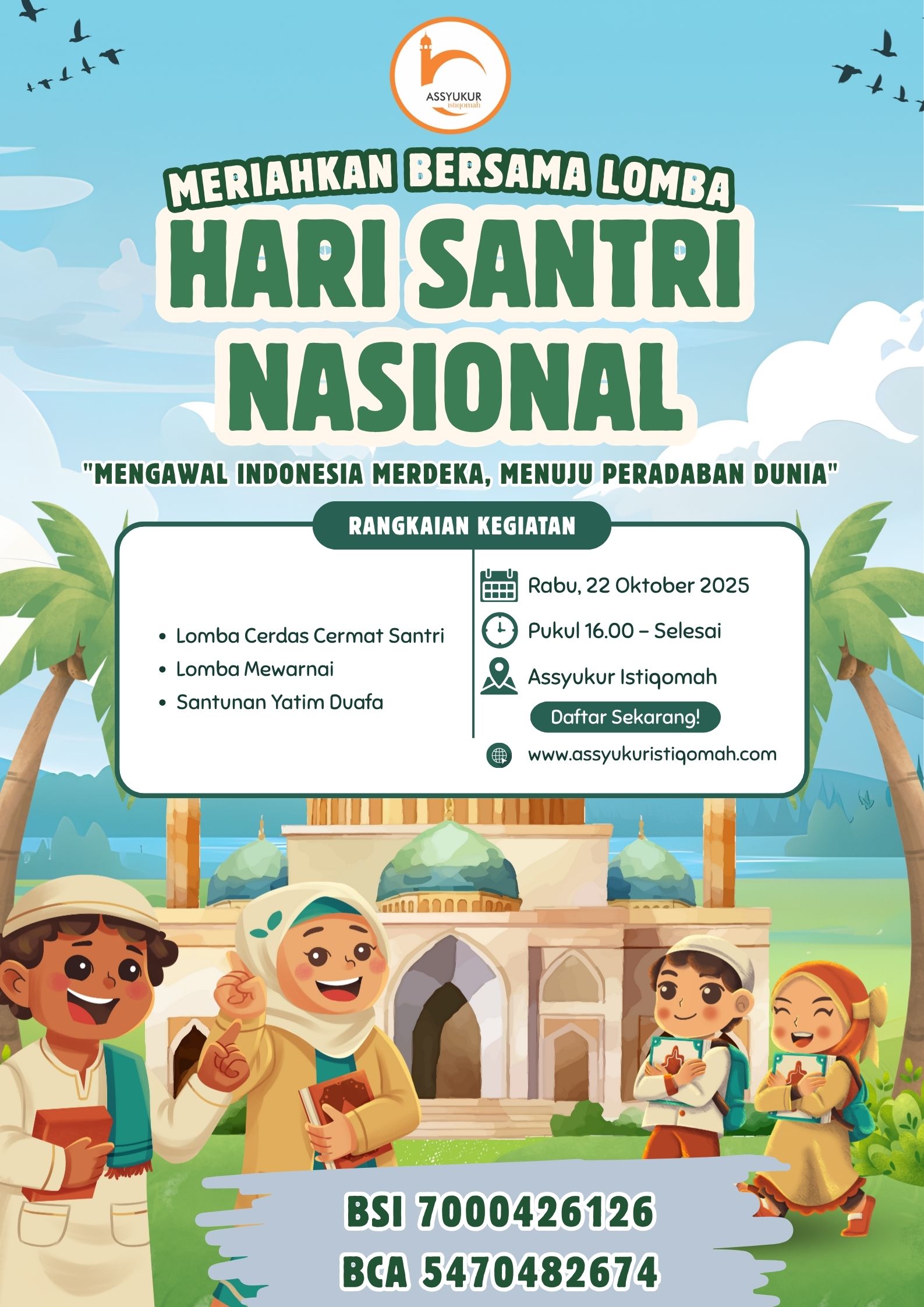 Assyukur Istiqomah akan mengadakan lomba memperingati hari santri Nasional 2025