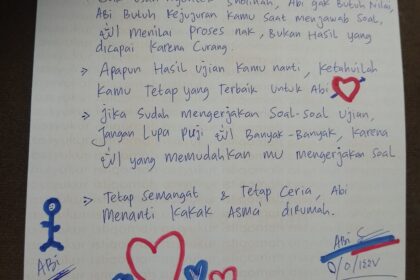 Surat Cinta Ayah untuk Anaknya yang akan mengikuti Ujian