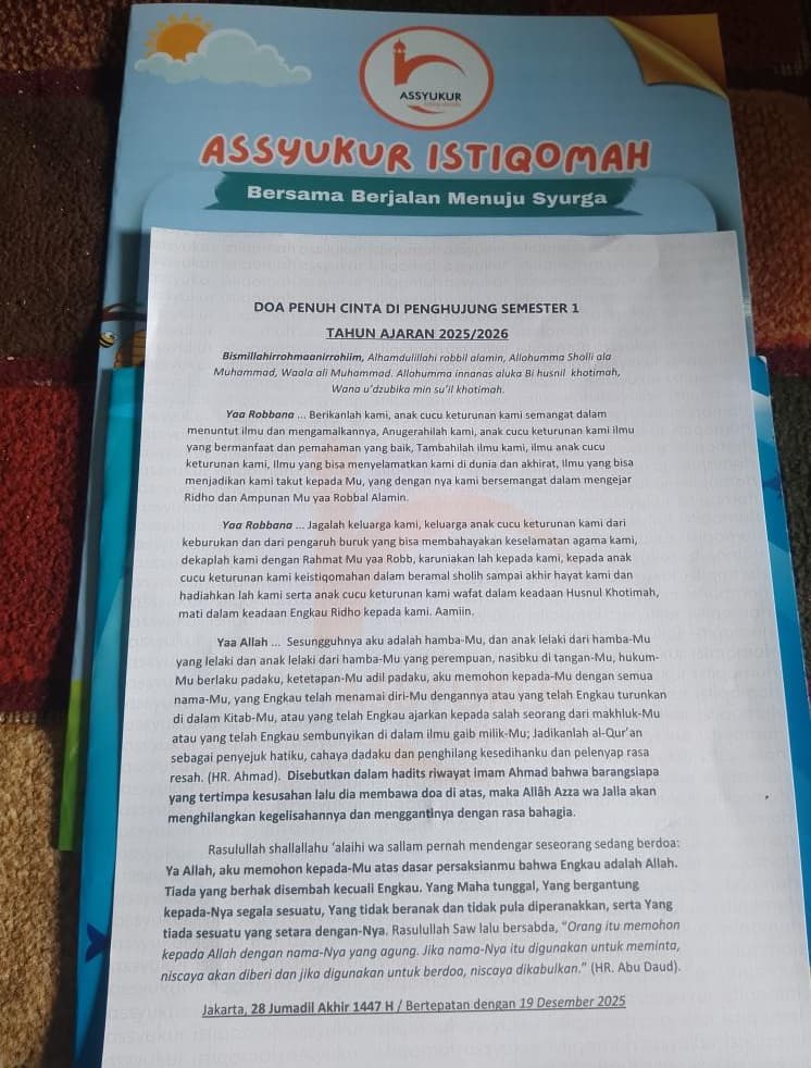 doa dipenghujung semester | Assyukur Istiqomah